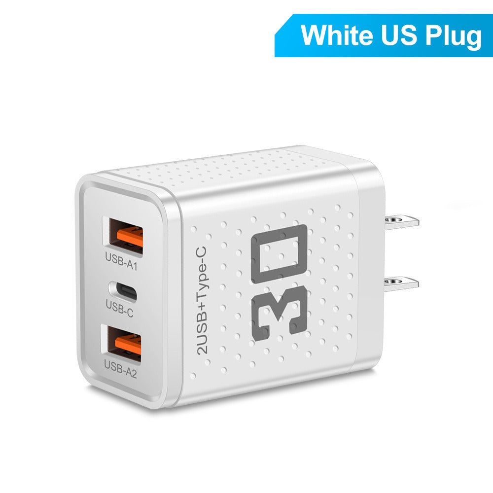 Mobile phone charger 2.4A PD+2 USB charging head Travel charging head