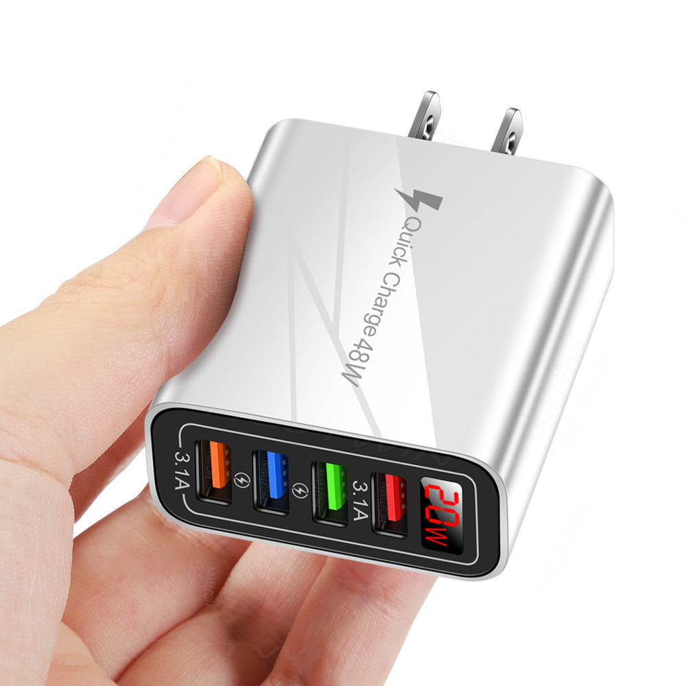 Chargeur mural 4 USB avec affichage numérique, 3,1 A