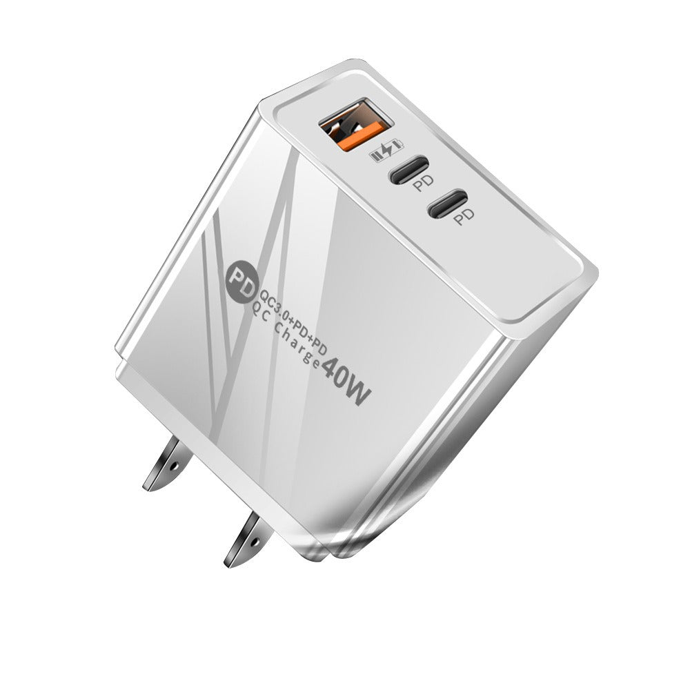 Chargeur secteur USB et 2 USB-C avec éclairage LED