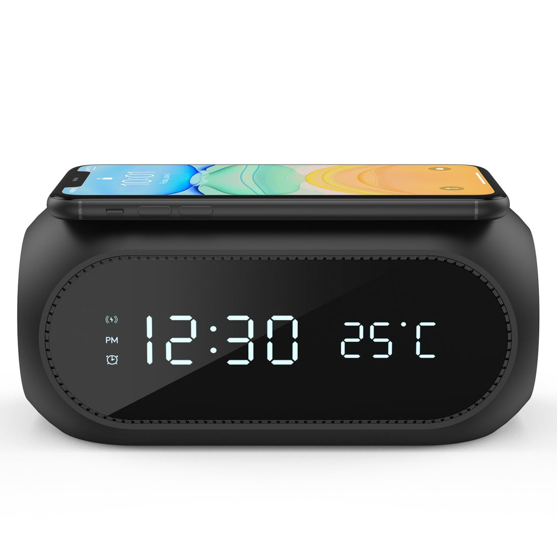 Chargeur sans fil 15 W avec horloge, réveil et thermomètre