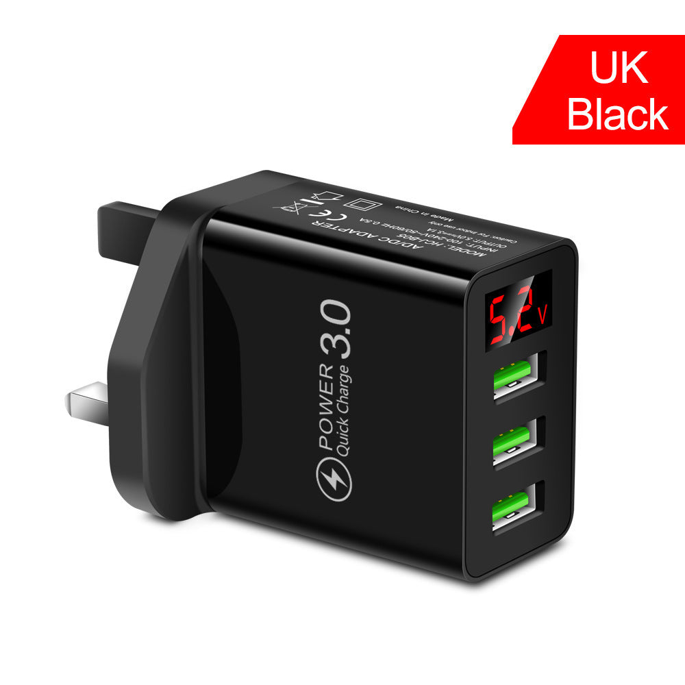 Chargeur mural 3 USB avec affichage numérique, 3,1 A