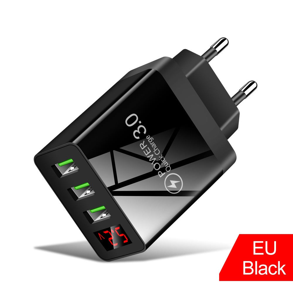 Chargeur mural 3 USB avec affichage numérique, 3,1 A