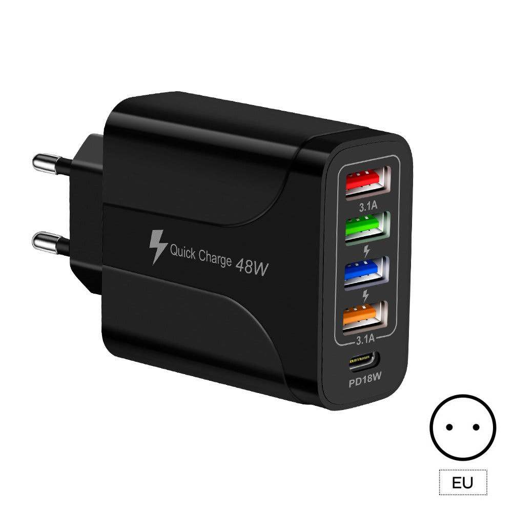 Chargeur mural 5 ports USB et USB-C pour téléphone