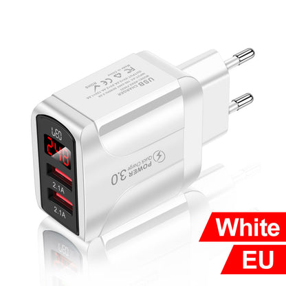 Chargeur mural double USB 2,4 A avec affichage numérique