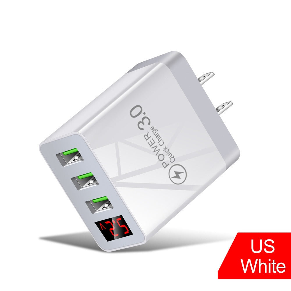 Chargeur mural 3 USB avec affichage numérique, 3,1 A