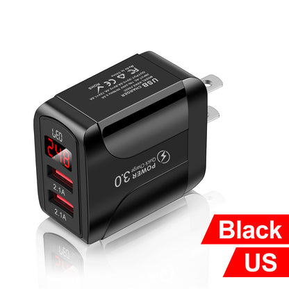 Chargeur mural double USB 2,4 A avec affichage numérique