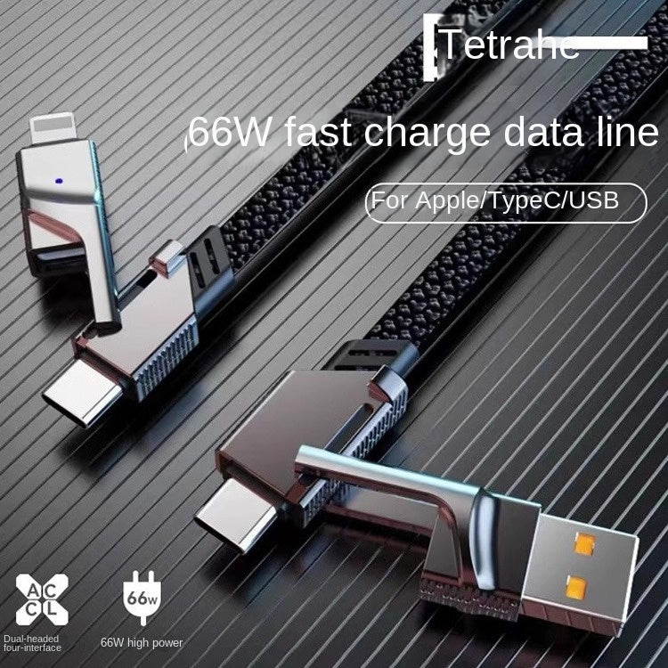 Câble de charge USB-C et Lightning noir PD