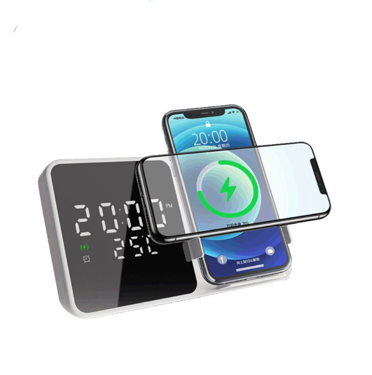 Chargeur sans fil 15 W avec réveil et thermomètre