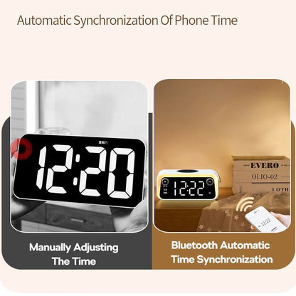 Réveil Bluetooth thermomètre et chargeur sans fil 15 W blanc