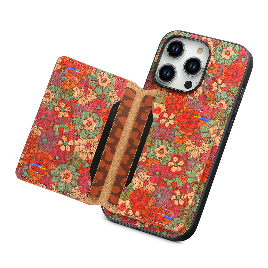 Coque iPhone motif totem avec porte-cartes et support