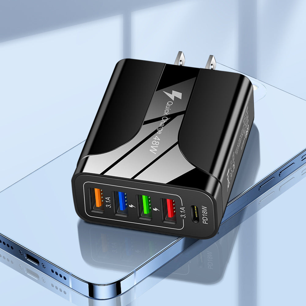 Chargeur mural 5 ports USB et USB-C pour téléphone