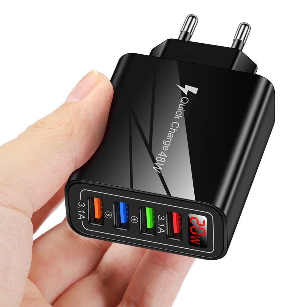 Chargeur mural 4 USB avec affichage numérique, 3,1 A