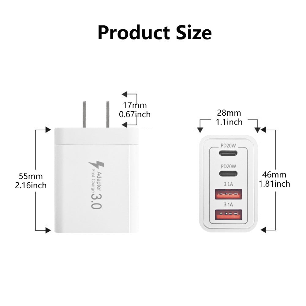Chargeur secteur rapide multiport PD USB pour iPhone 17 et 16