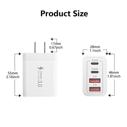 Chargeur secteur rapide multiport PD USB pour iPhone 17 et 16