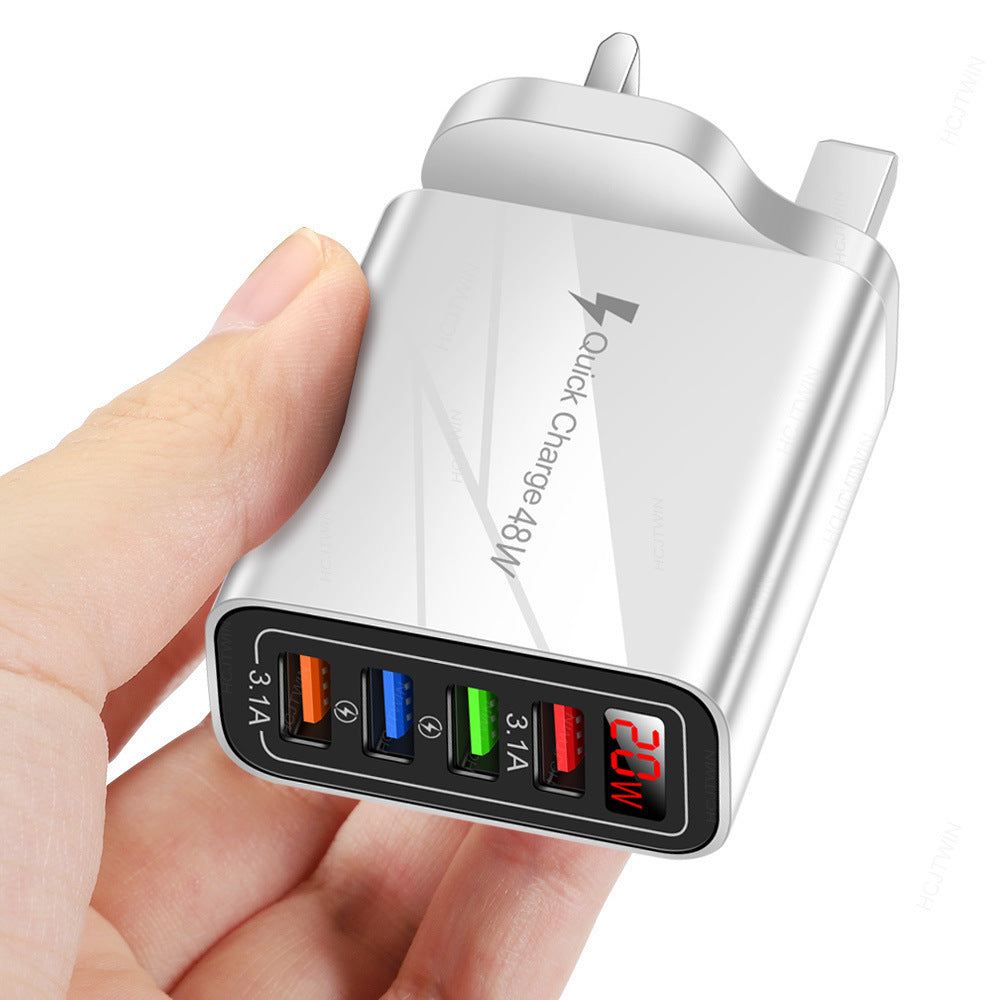 Chargeur mural 4 USB avec affichage numérique, 3,1 A