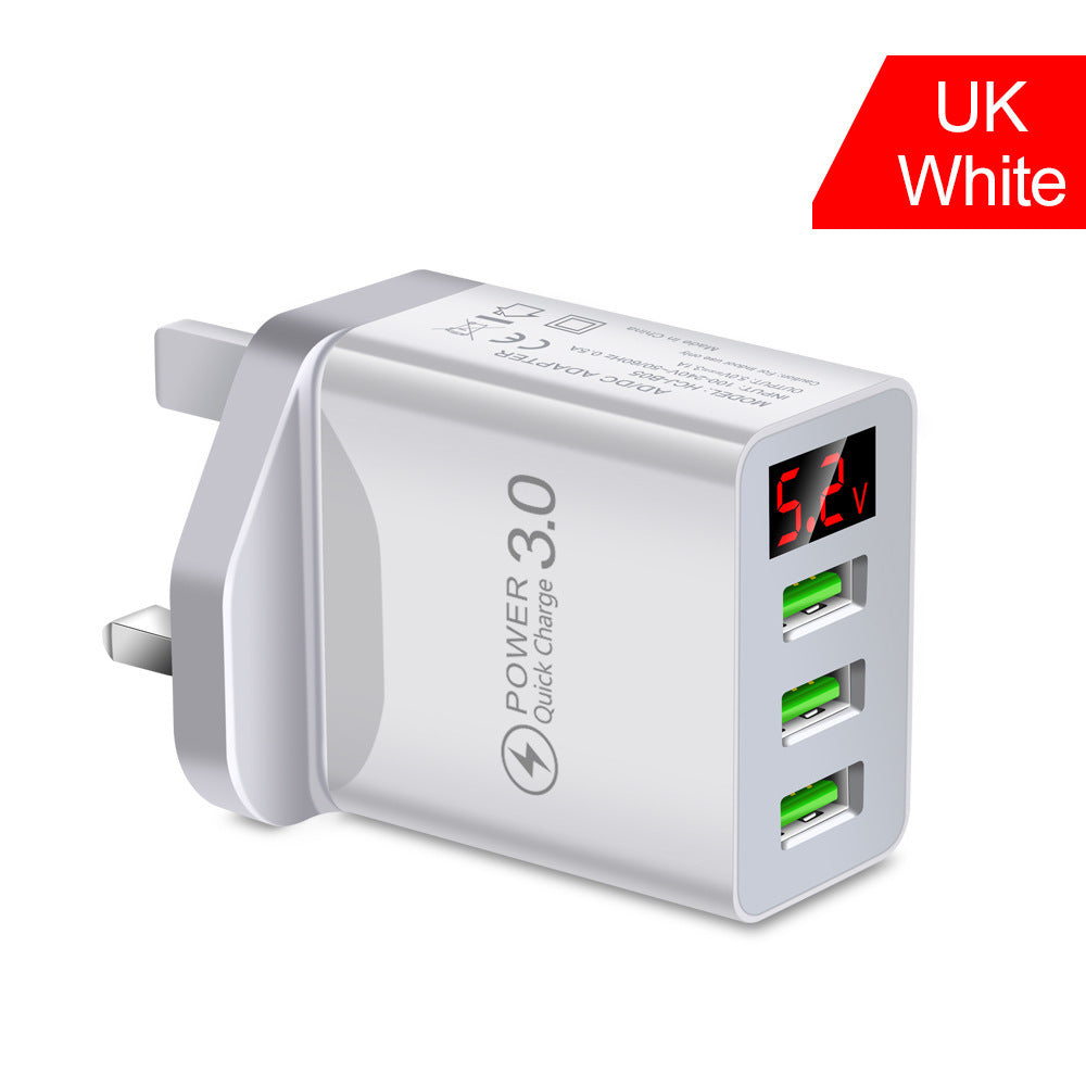 Chargeur mural 3 USB avec affichage numérique, 3,1 A