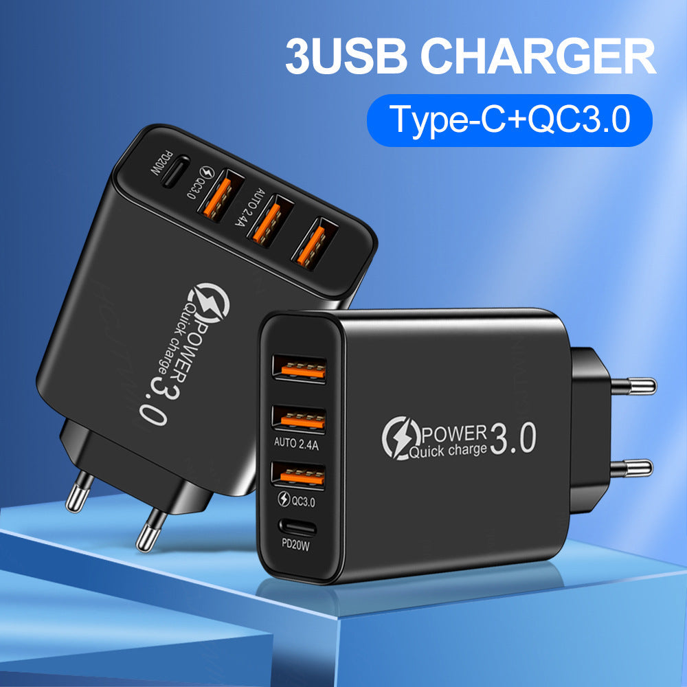 Chargeur secteur 3 USB + USB-C 5 V / 2 A