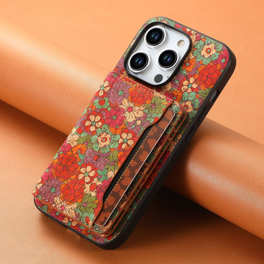 Coque iPhone motif totem avec porte-cartes et support