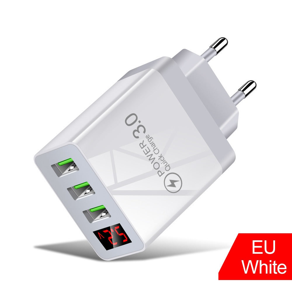 Chargeur mural 3 USB avec affichage numérique, 3,1 A