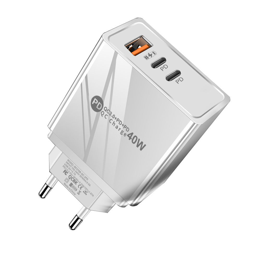 Chargeur secteur USB et 2 USB-C avec éclairage LED