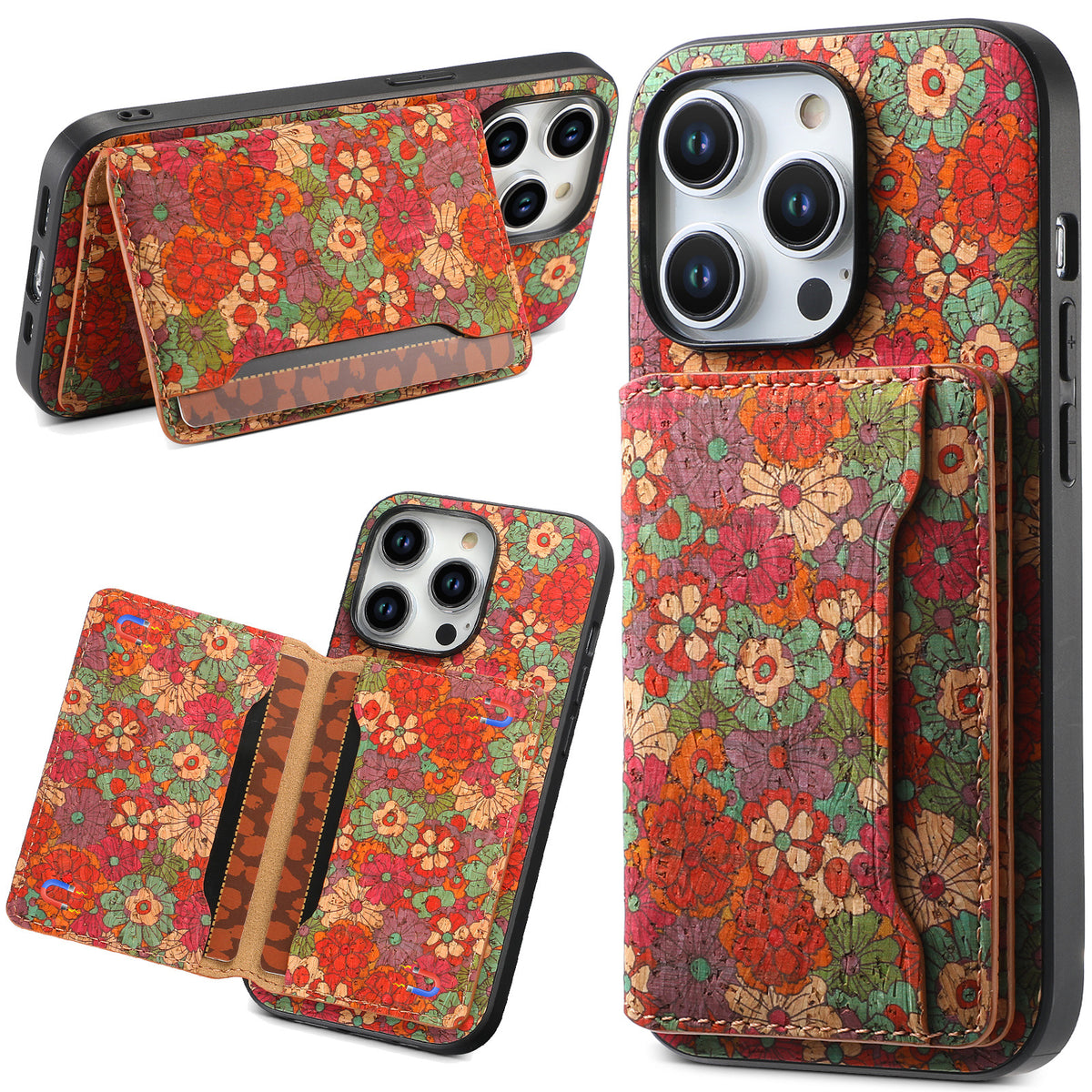 Coque iPhone motif totem avec porte-cartes et support