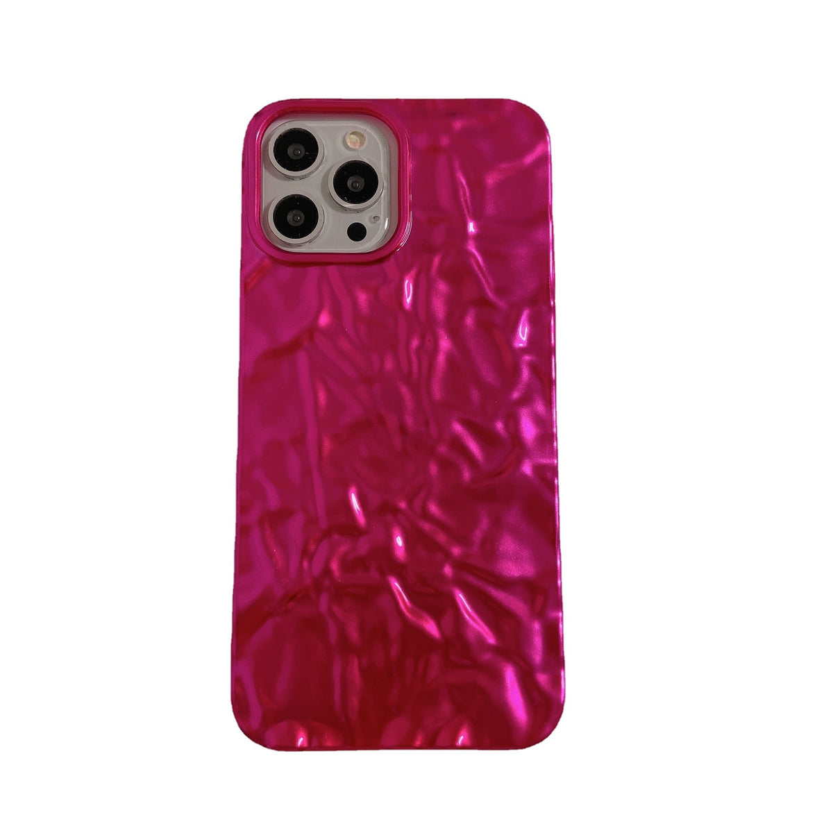 Coque iPhone en silicone effet froissé métallisé