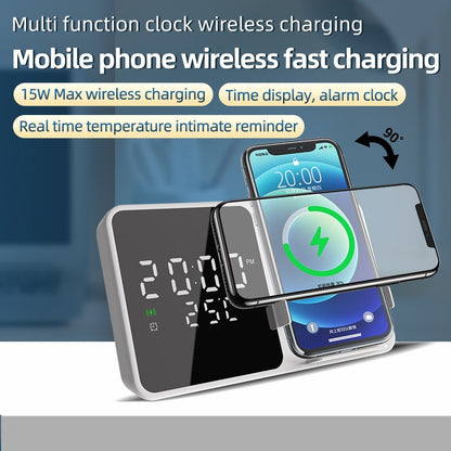Chargeur sans fil 15 W avec réveil et thermomètre