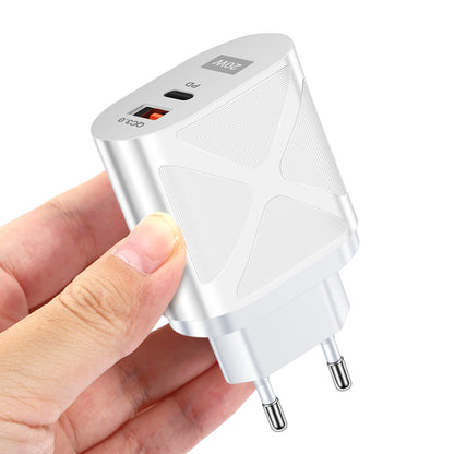 LED luminous PD20W+QC3.0 4A mobile phone charger fast charging dual port fast charging head